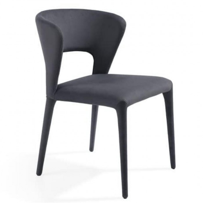 Pari Dining Chair - Cinder Grey Velvet  -  Daelce and Zo